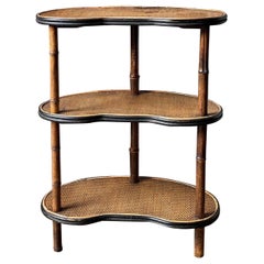 Antique An Unusual Kidney Shaped Three Tier Bamboo Etagere