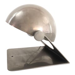 Space Age Metallic Grey Heavy Table Lamp, 1970s, Italy