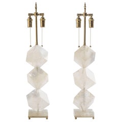 Lampes cubiques en cristal de roche et quartz - Eon Collection