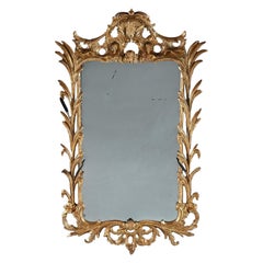 Vintage Early English Giltwood Rococo Mirror C.1760 in the Manner of John and William Li