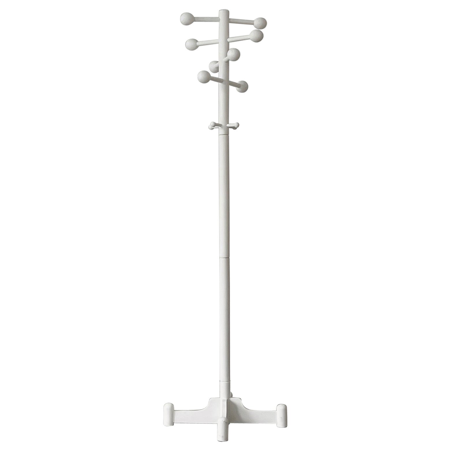 White lacquered wood coat rack 80s