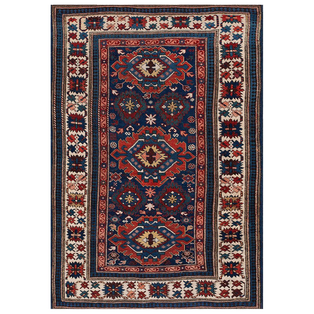 Antique Caucasian Kuba Rug  3' 9"x 5' 3" For Sale