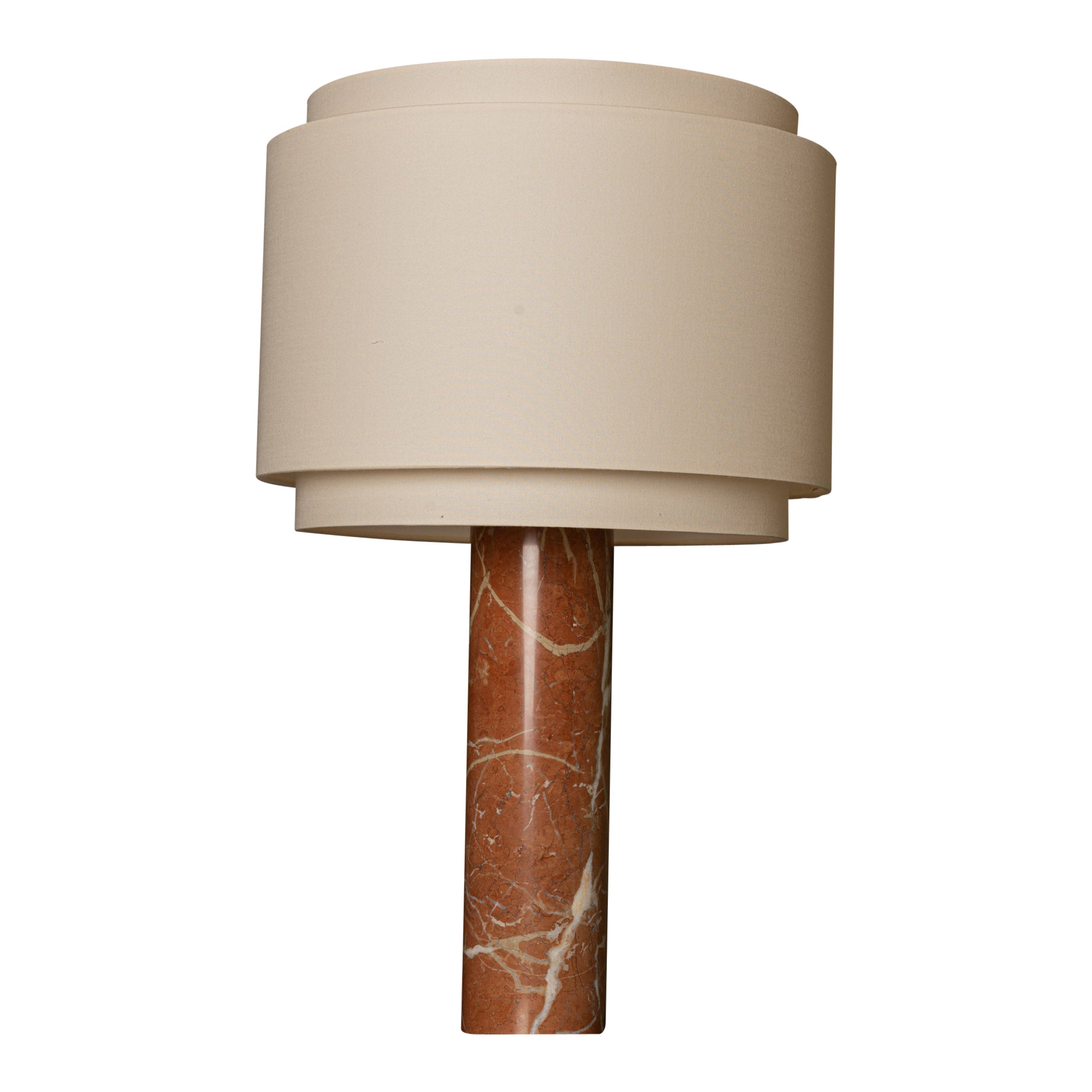 Red Marble Pipo Duoble Table Lamp by Simone & Marcel For Sale