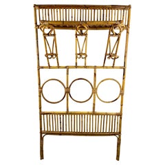 Large Italian  Vintage Bamboo Wall Coat Hanger 1970s
