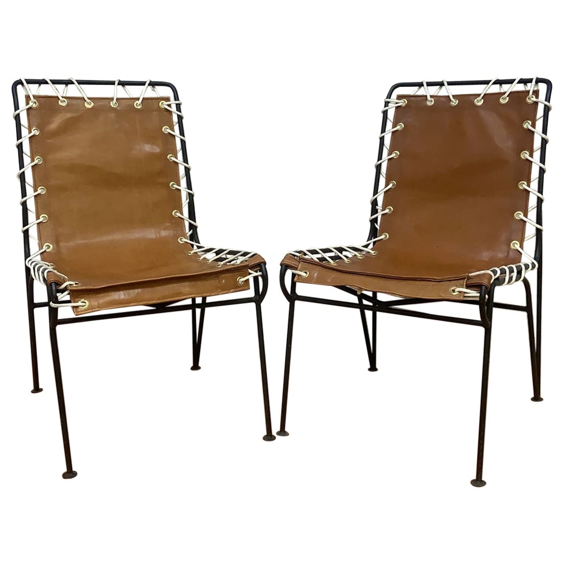 Pipsan for Ficks Reed Wrought Iron “Sol-Air” Lounge Chairs - Pair For Sale