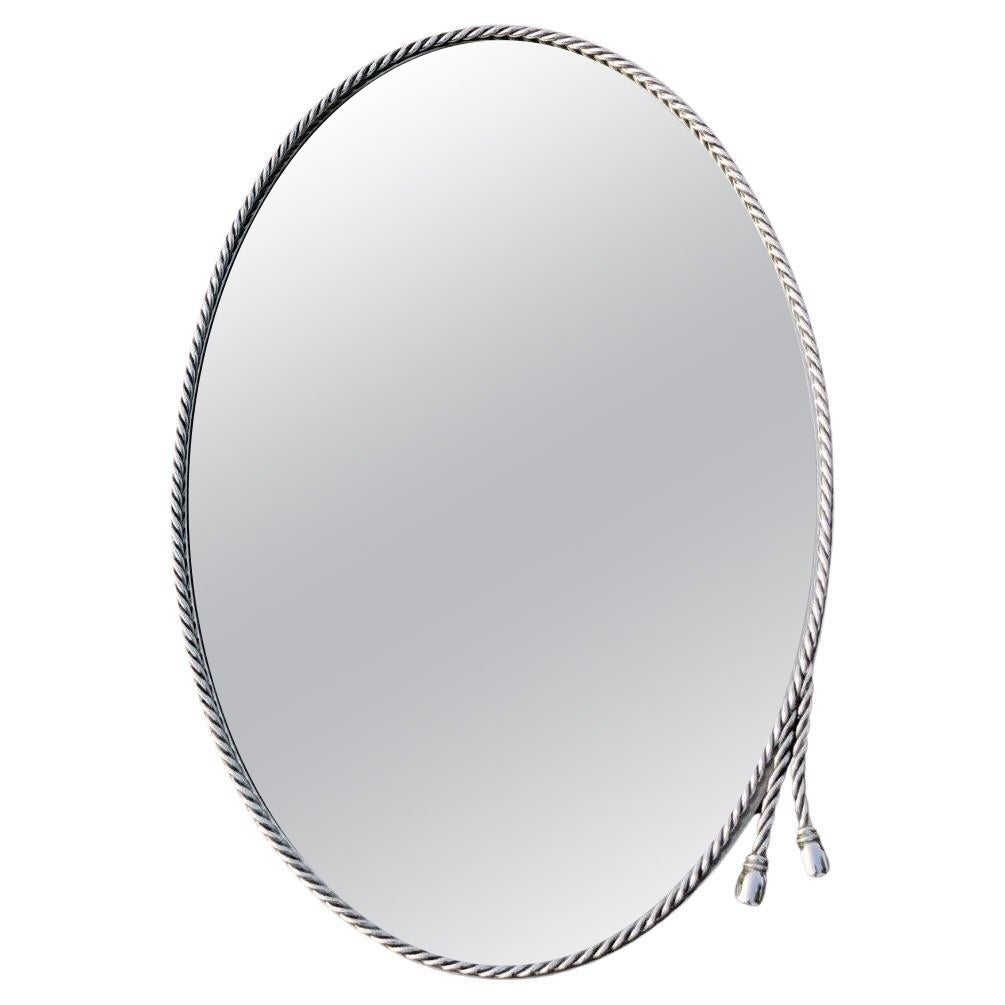 A Luxurious SHABBY-CHIC WALL MIRROR By MAISON BAGUES, PERGAY Style, France 1970 For Sale