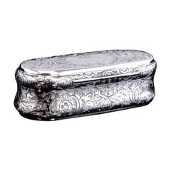 Antique Silver Snuff Box Oblong Shape - Charles Rawlings & William Summers 1849