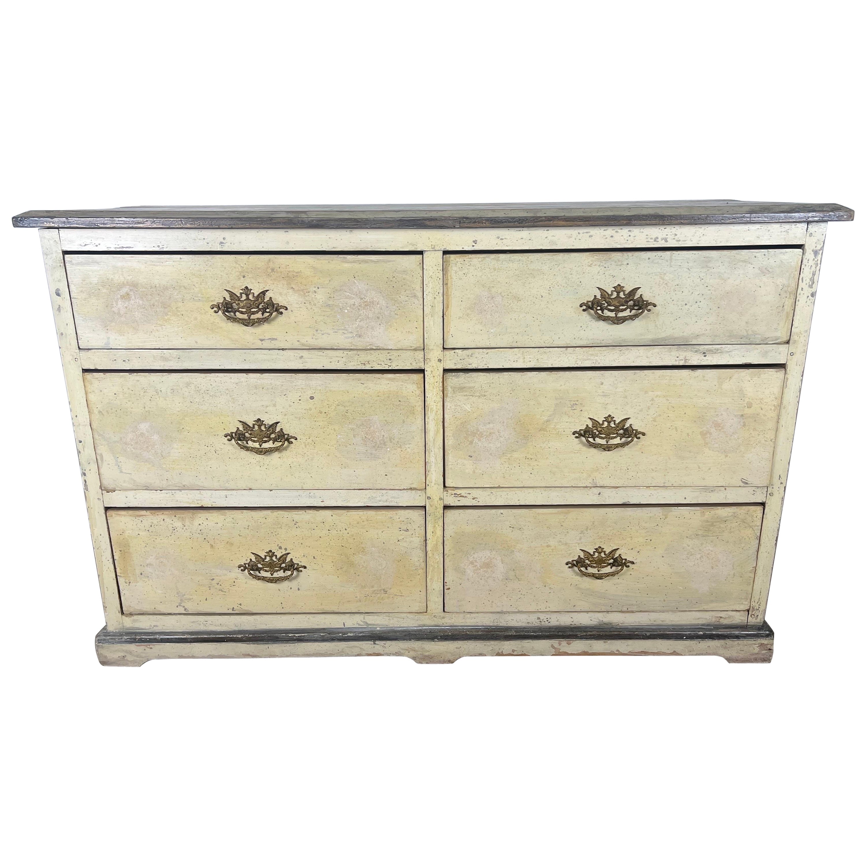 19th C. Gustavian Style Swedish Painted Chest of Drawers