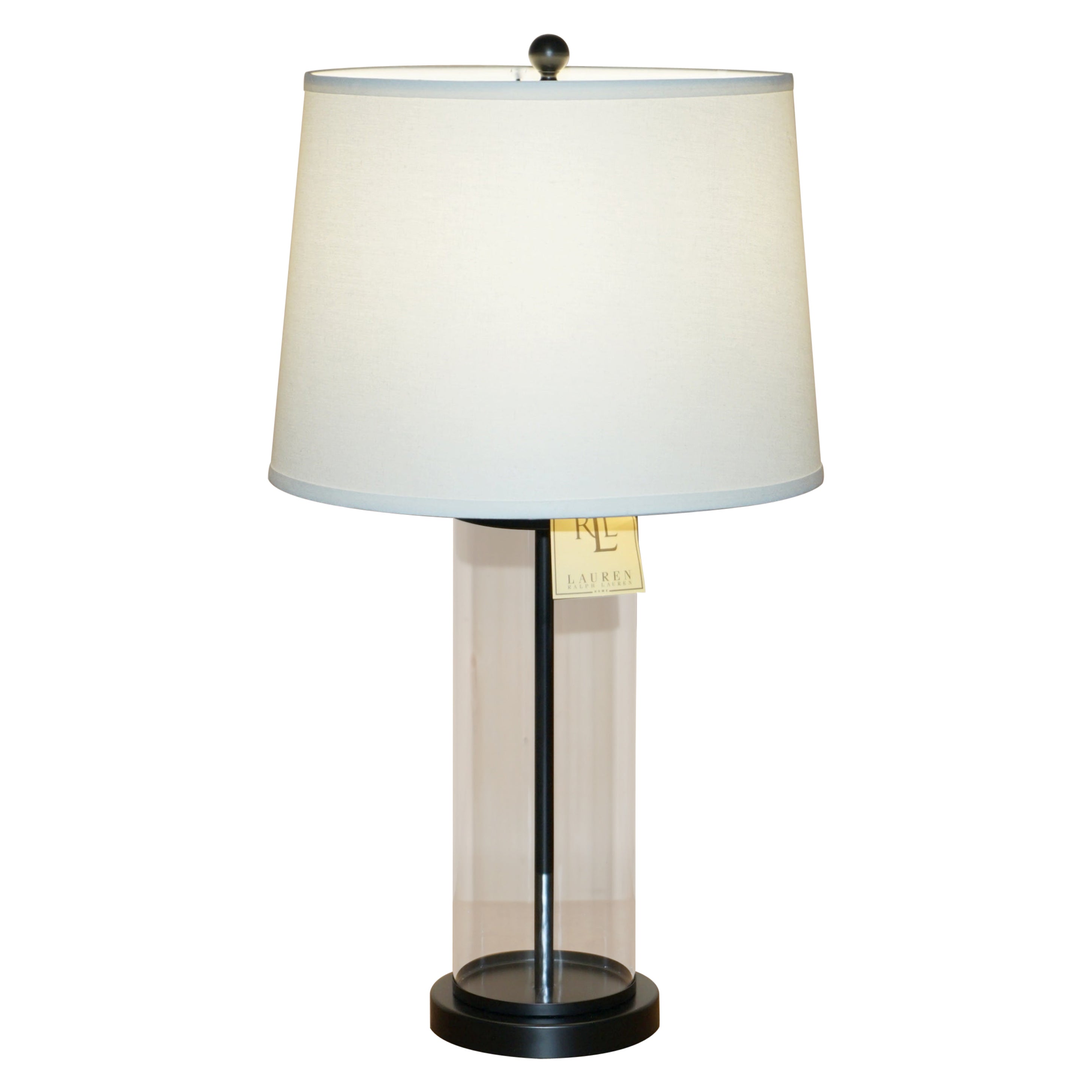 1 OF 4 BRAND NEW IN THE BOX RALPH LAUREN BLACK STORM LANTERN GLASS TABLE LAMPs For Sale