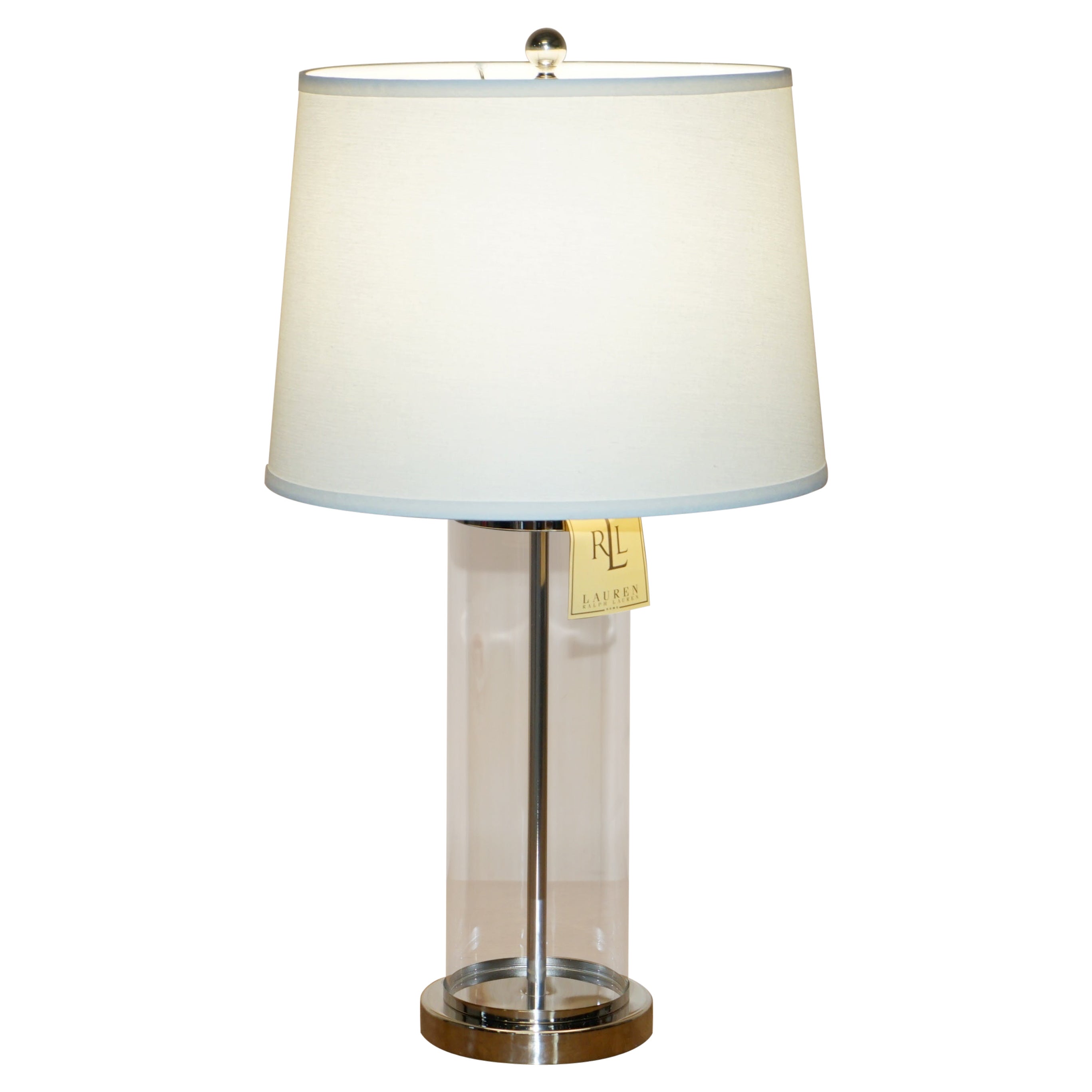 1 OF 6 BRAND NEW IN THE BOX RALPH LAUREN SiLVER STORM LANTERN GLASS TABLE LAMPS