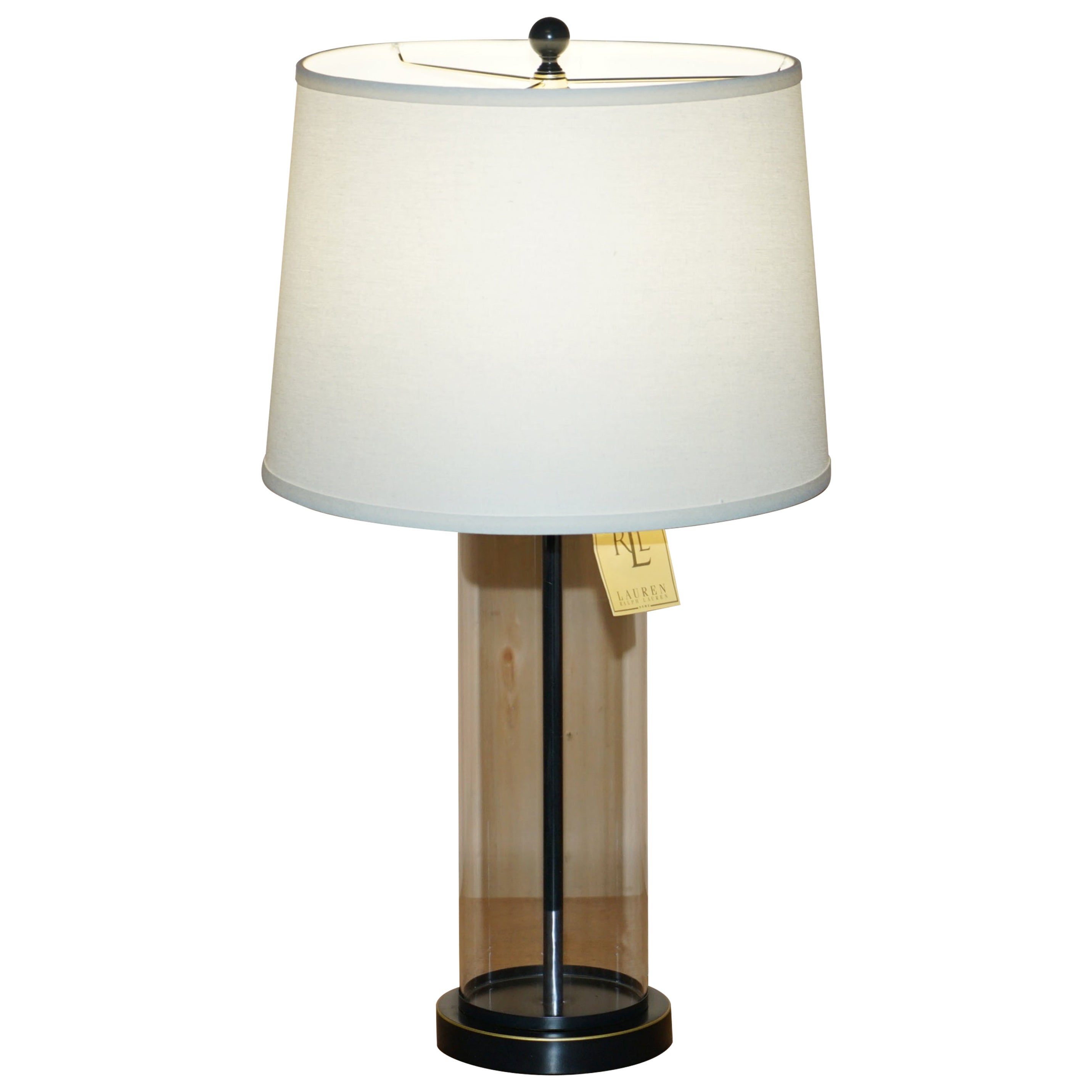 1 OF 2 BRAND NEW IN THE BOX RALPH LAUREN NAVY STORM LANTERN GLASS TABLE LAMPs For Sale