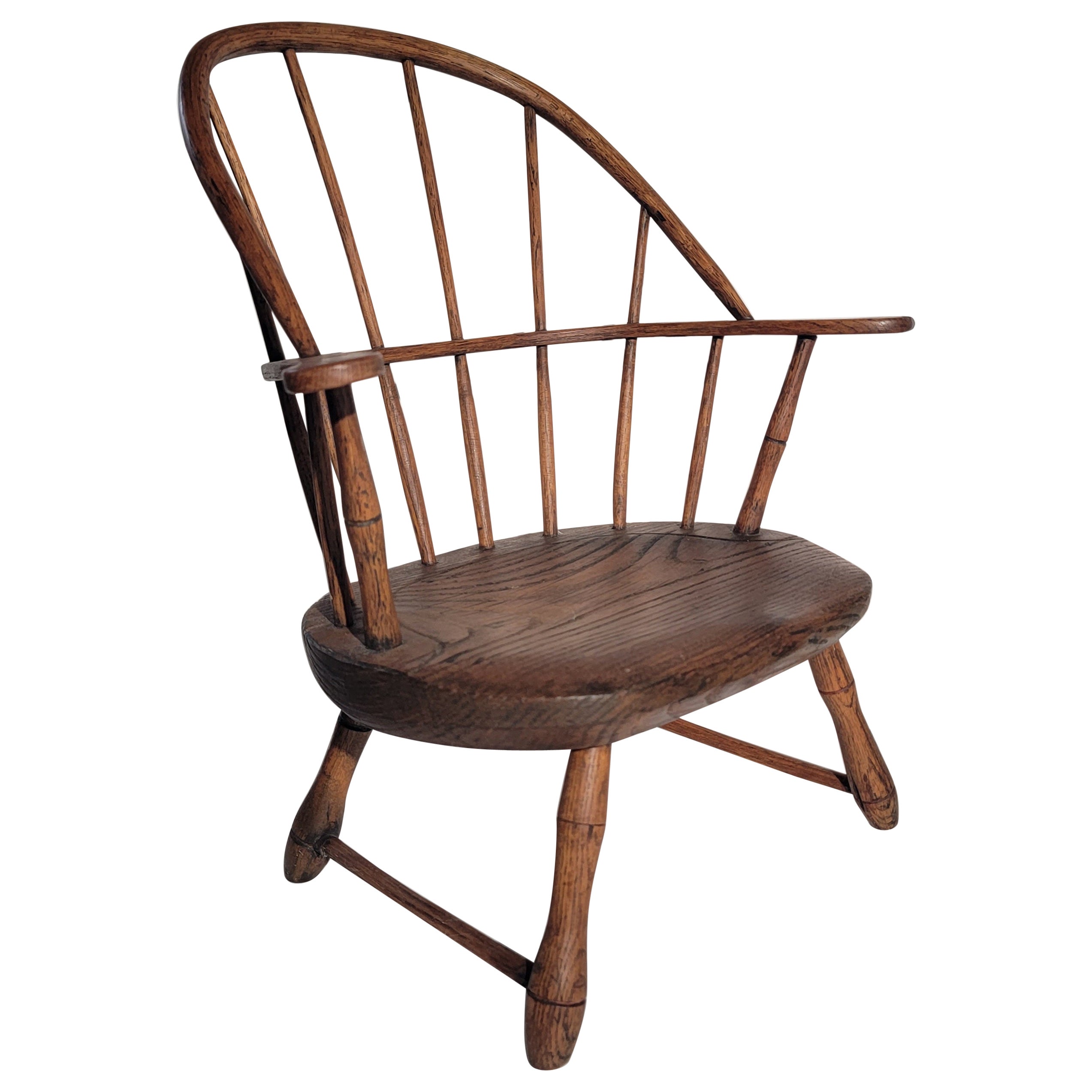 Signed Tracy 19Thc Child's  Extended Arm Windsor Chair For Sale