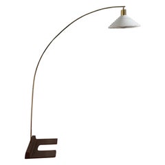 Mid Century Brass Arc Floor Lamp