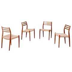Set of 4 Niels Otto Møller Dining Chairs Model 78 in Teak, 1960s Denmark