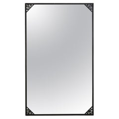 Large Scale Hammered Iron Frame Mirror, France 20th Century