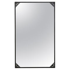 French Art Deco Wrought Iron Mirror, 1940s