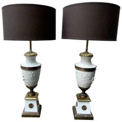 Lampes de table blanc mat par Westwood Industries Hollywood Regency