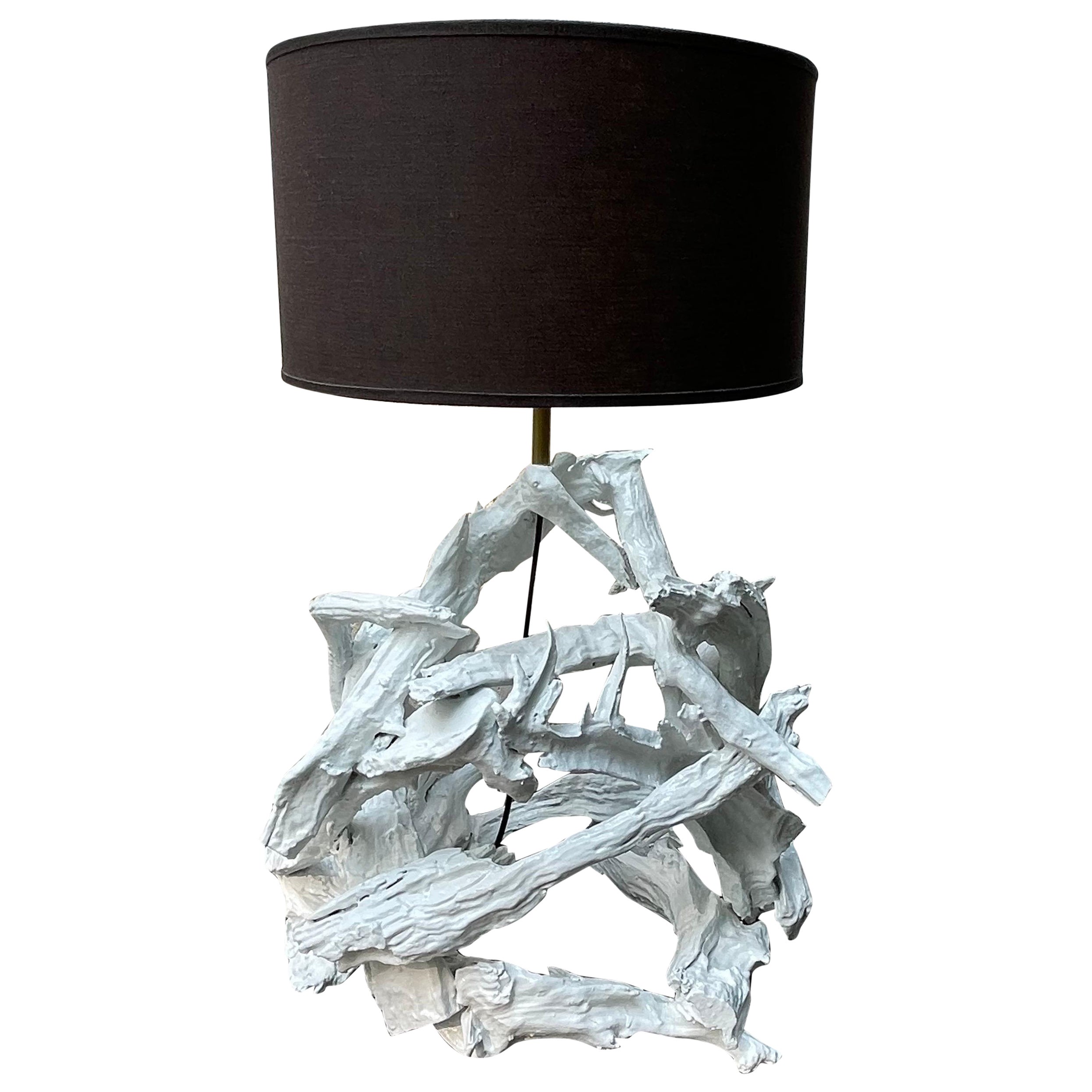 Table Lamp Sculptural White in the Style of Carole Stupell For Sale