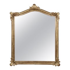 French Louis XV Style Giltwood Mirror With Cartouche