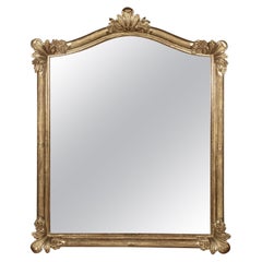 French Louis XV Style Giltwood Mirror With Cartouche
