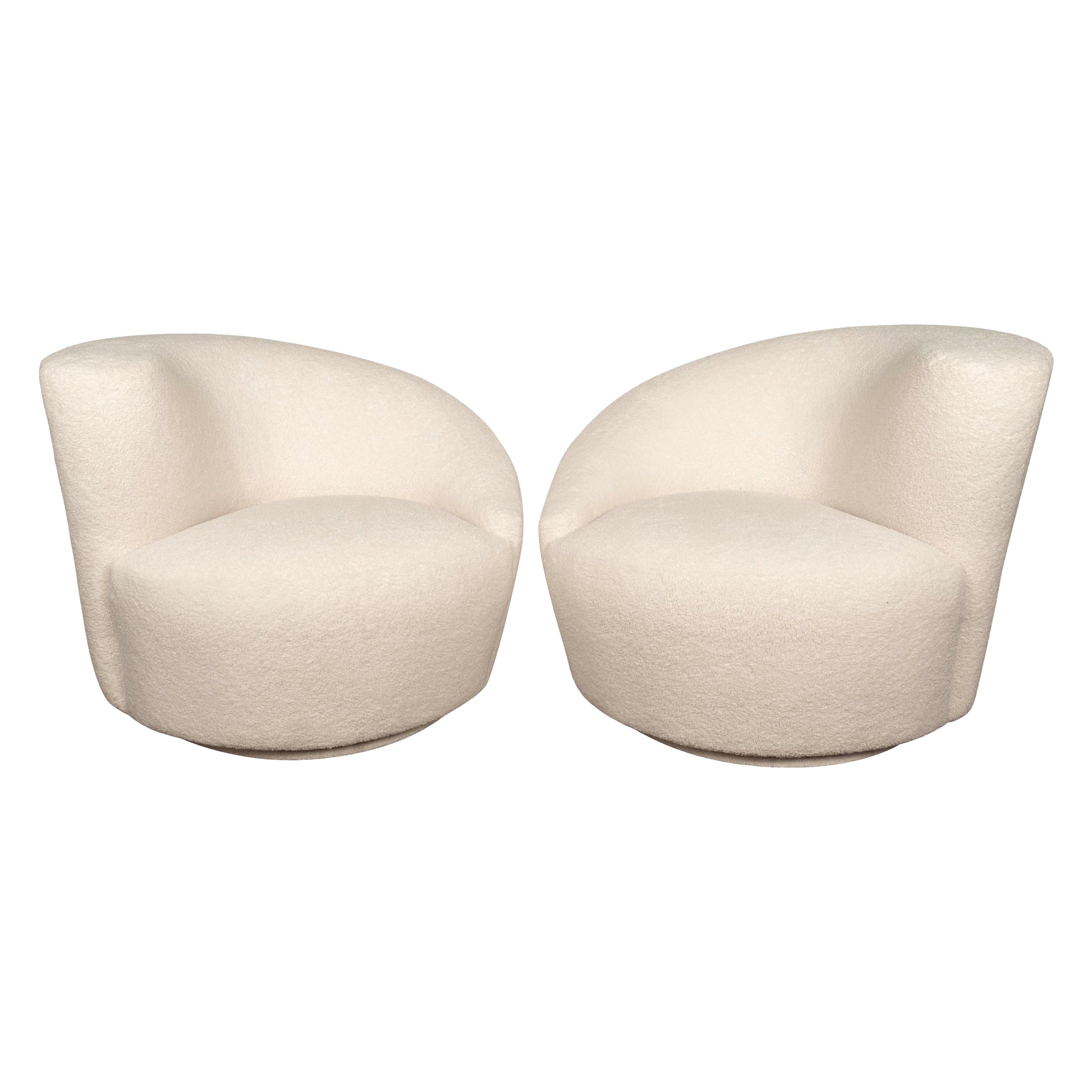 Pair of Vladimir Kagan for Directional Nautilus Swivel Chairs