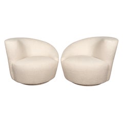 Pair of Vladimir Kagan for Directional Nautilus Swivel Chairs
