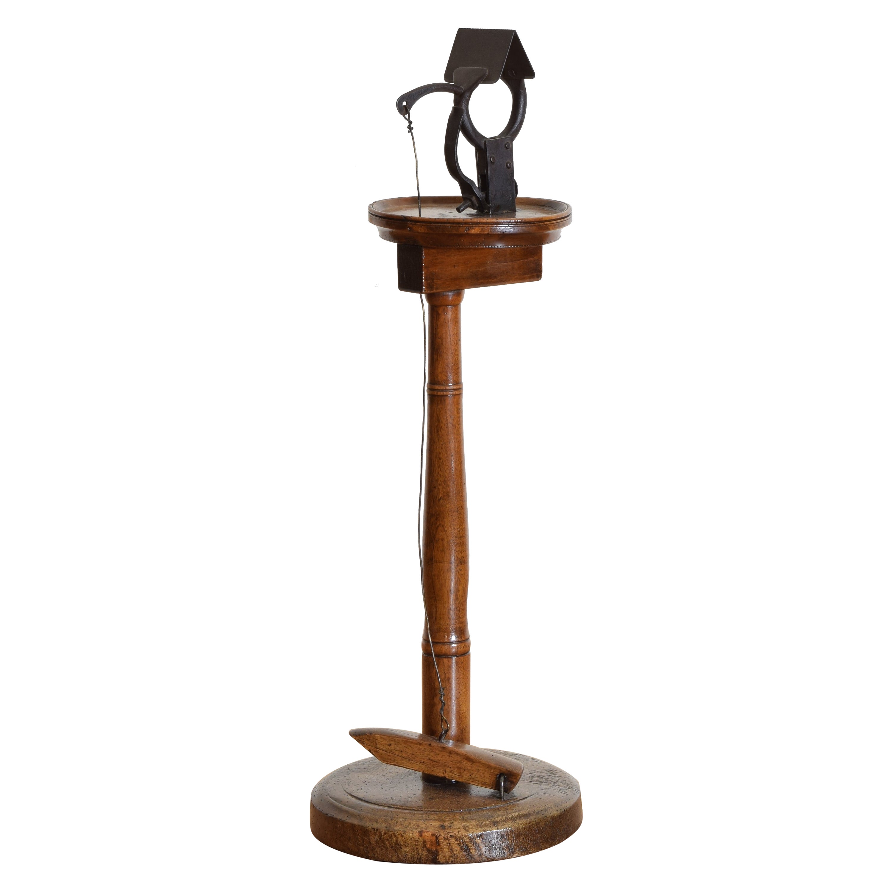 French Walnut & Iron Glove Making Stand, Early 19th Century For Sale