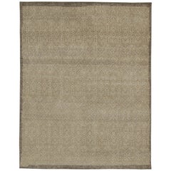Rug & Kilim’s Distressed Tribal style rug in Beige and Gray Geometric Patterns