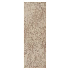 Rug & Kilim’s Distressed Style Abstract Runner in Beige-Brown Geometric Pattern