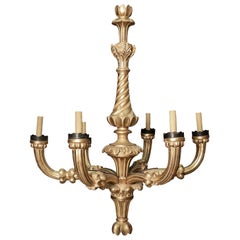 Monumental 19th Century Italian Giltwood Chandelier (64 Inches H, 46 Inches D)