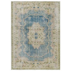 Rug & Kilim’s Aubusson Style Rug in Beige, with Floral patterns.