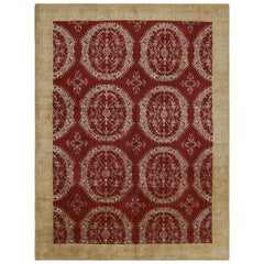 Abstrakter Läufer von Rug & Kilim im Distressed-Stil in Beige-Braun mit geometrischem Muster