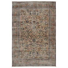 Vintage Zeki Muren Rug in Beige with Floral Patterns, from Rug & Kilim