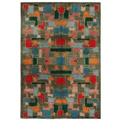 Vintage Zeki Müren Art Deco Rug, with Geometric Patterns, from Rug & Kilim