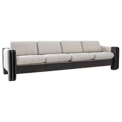 Vintage Sofa with Wooden Armrests