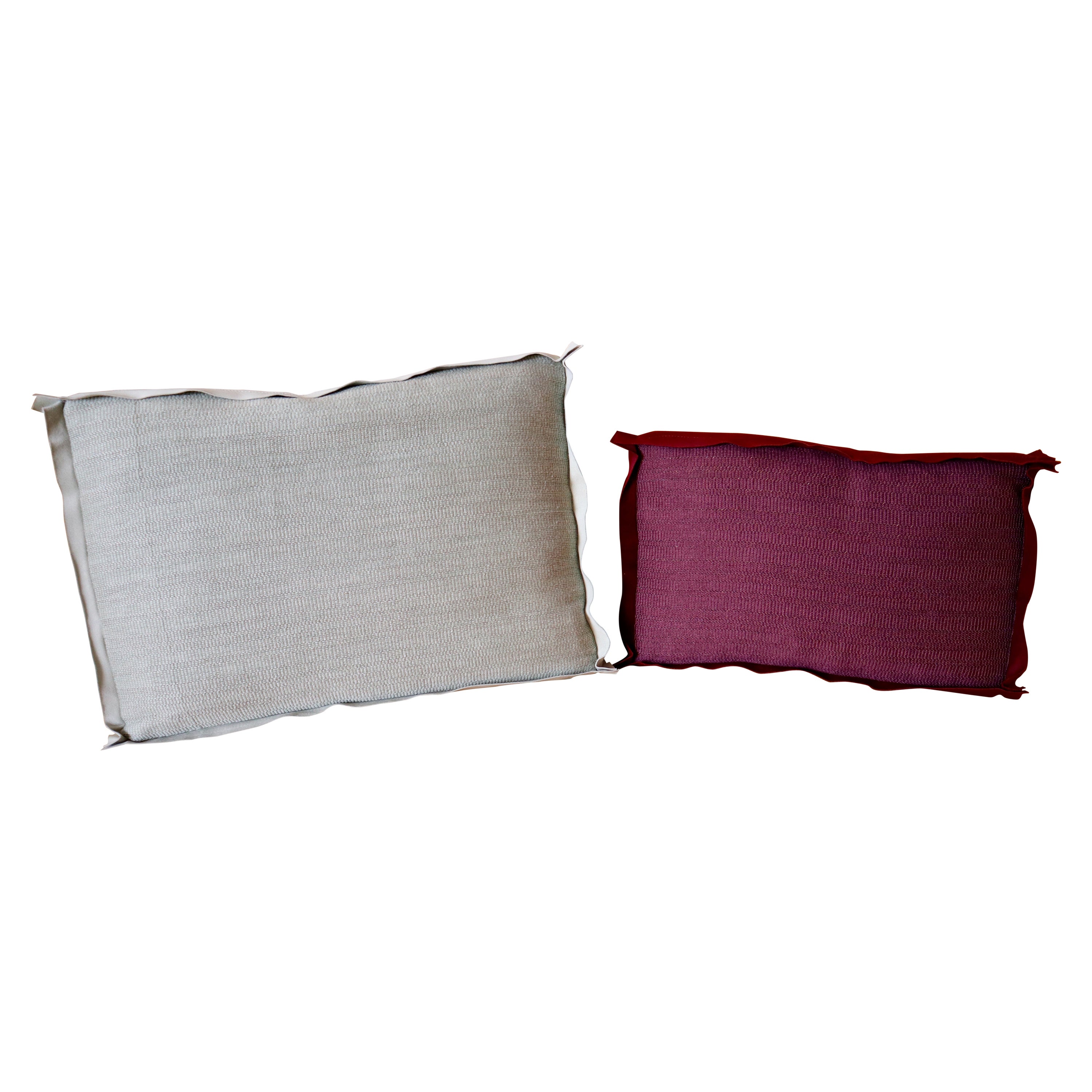 Toyine Sellers Leather & Fabric Pillow Cushions, Lyon, France For Sale