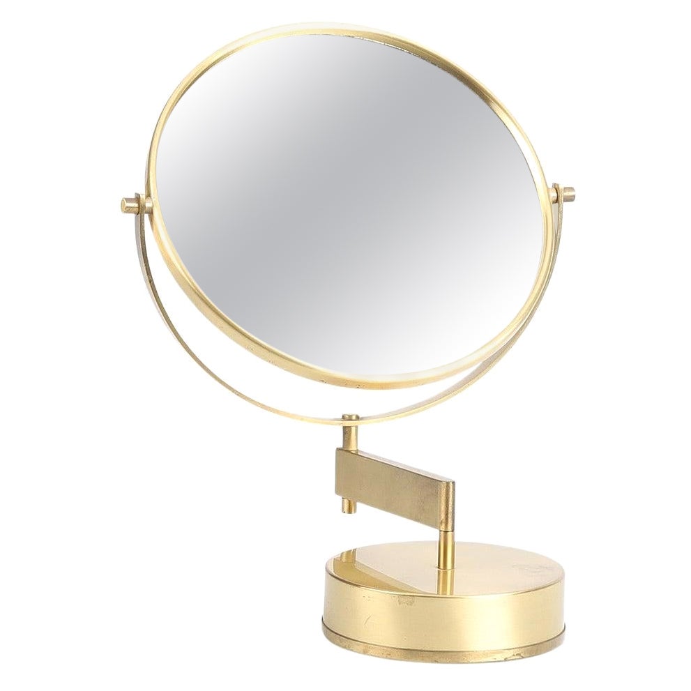 Scandinavian Modern Table mirror, Hans-Agne Jakobsson, brass. For Sale