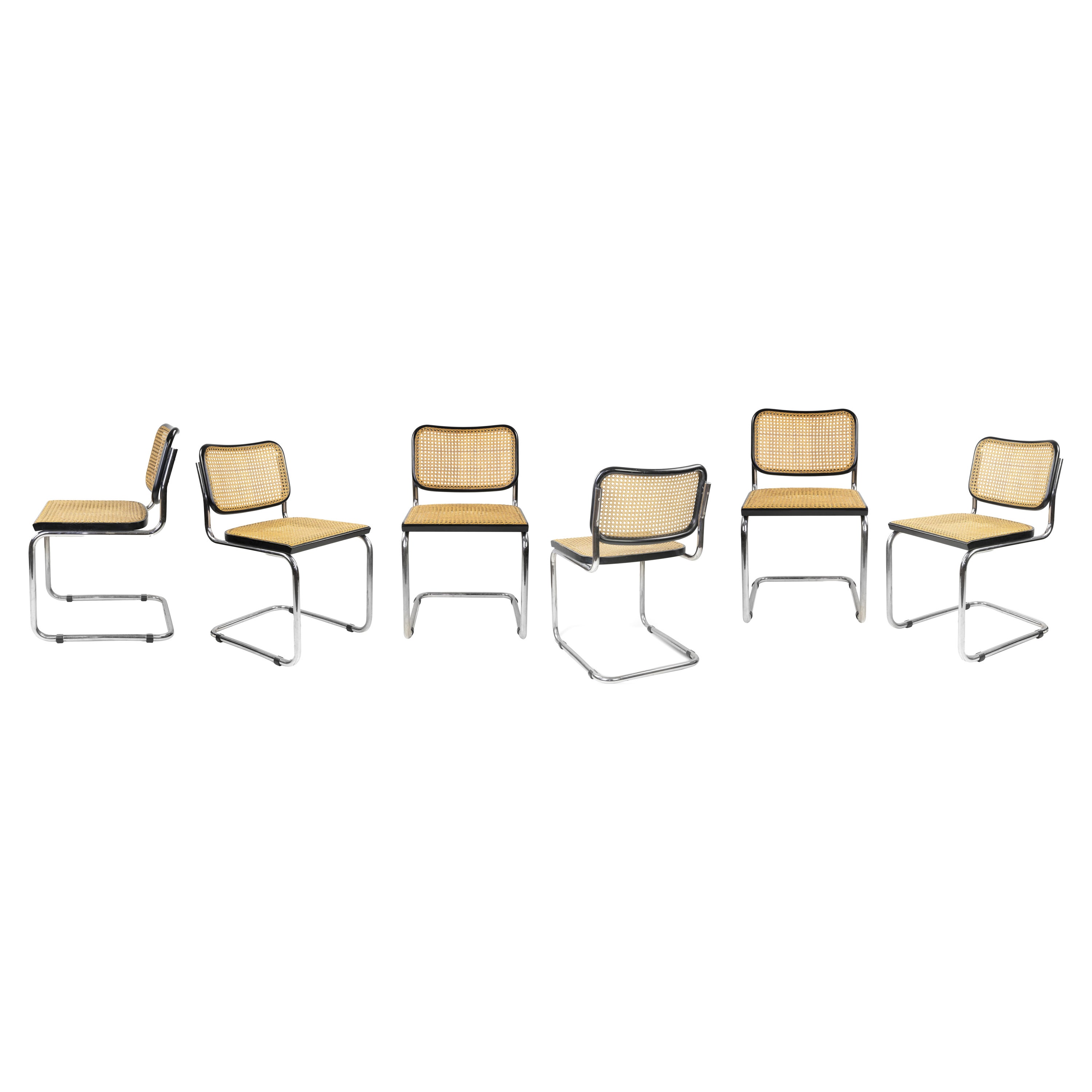 Set of 6 Cesca Chairs by Marcel Breuer for Gavina, 1970s