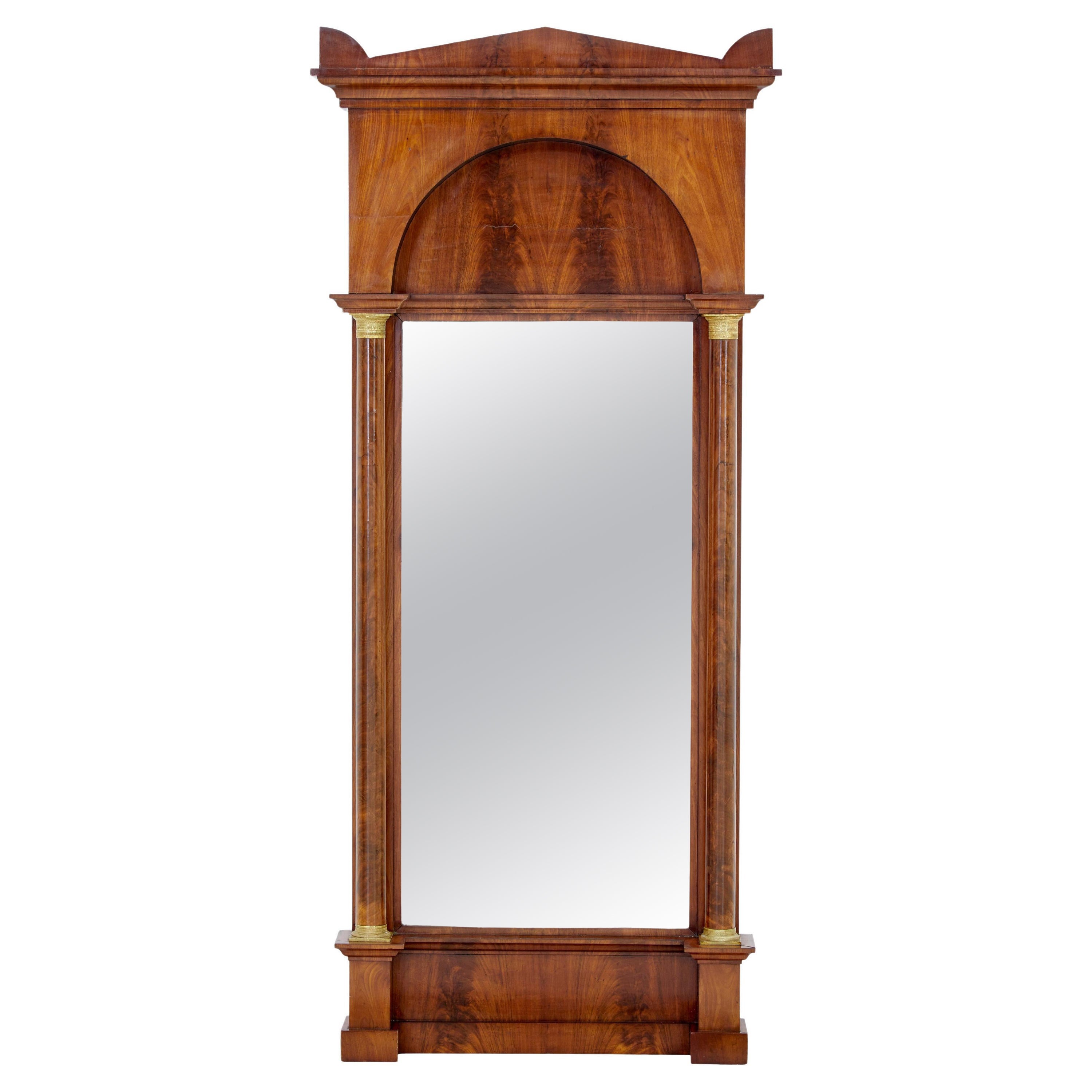 19th Century empire revival mahogany pier mirror For Sale