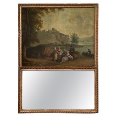 18th-19th Century French Trumeau Mirror, Manner of Vernet