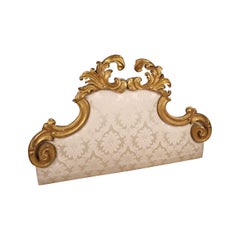 Retro 20Th Century Gilded Wooden Baroque Style Headboard, 1970