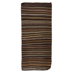4.6x10 Ft Vintage Handmade Flat-Woven Turkish Kilim Rug with Colorful stripes