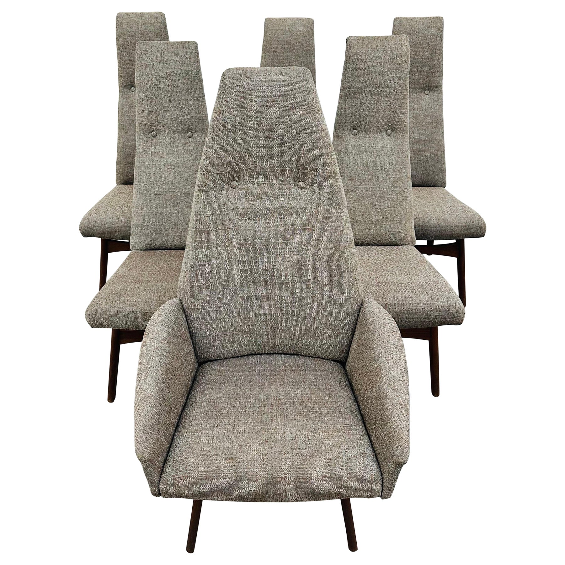 Mid-Century Modern Adrian Pearsall High-Back Dining Chairs - Set of 6 For Sale