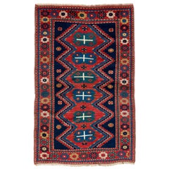 Antiker kaukasischer Kazak-Teppich mit 5,4x7 Fuß, um 1900, Original