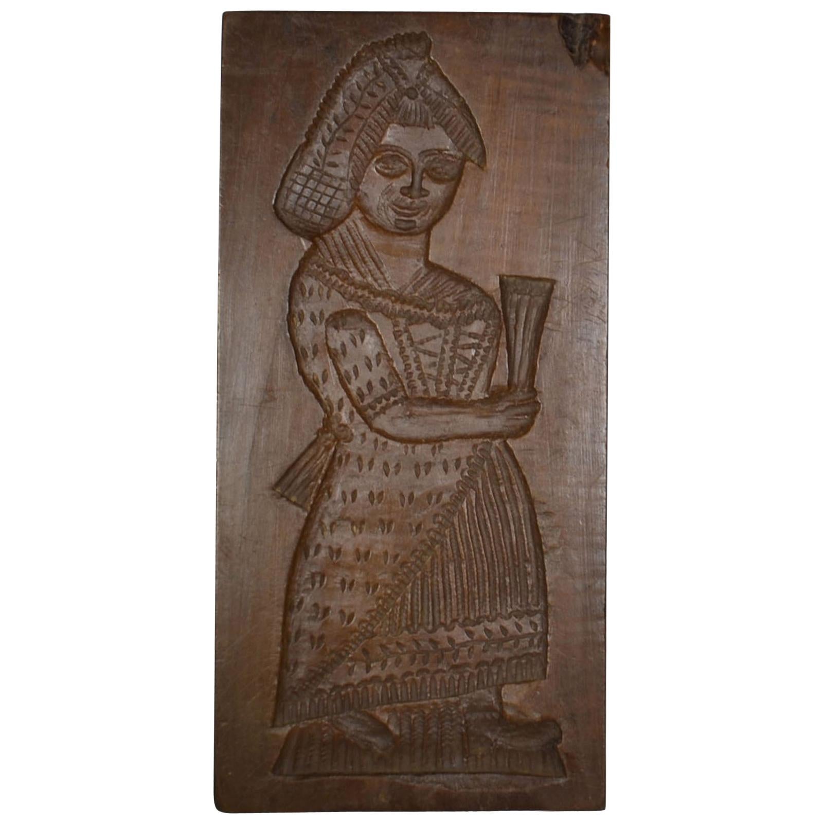 Double Sided Wooden Gingerbread Mold For Sale