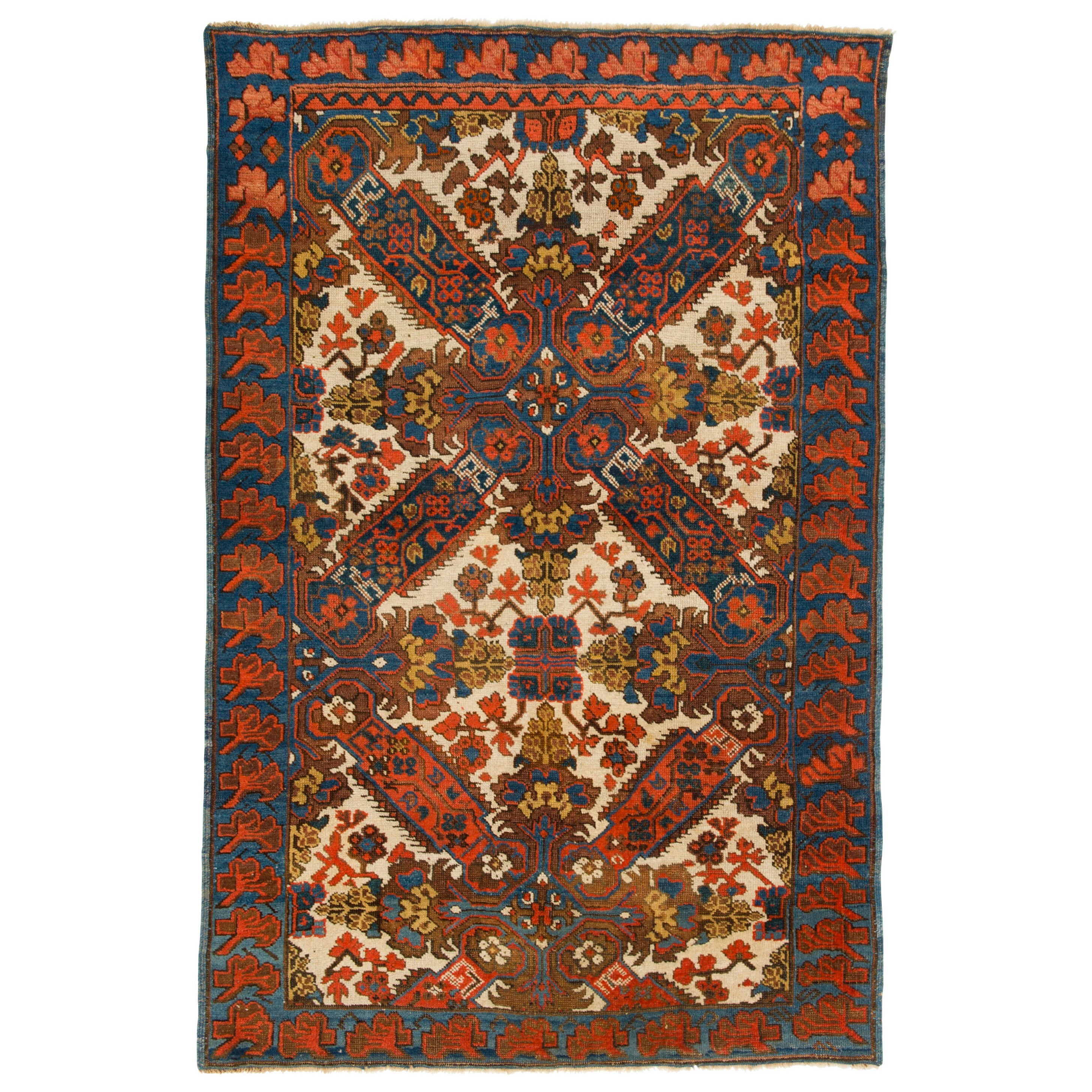 3,5x5 Fuß antiker kaukasischer Seichur-Teppich im Angebot