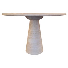 Travertine center table attributed to Angelo Mangiarotti 