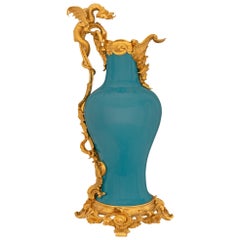French 19th Century Louis XV St. Ormolu And Chinese Porcelain Ewer/Vase