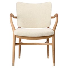 Vilhelm Lauritzen, Stuhl „VLA61“ aus Eiche, Öl und Stoff für Carl Hansen & Sohn