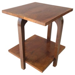 Art Deco Square Wood Corner or End Table, 1940s, Made in Italy